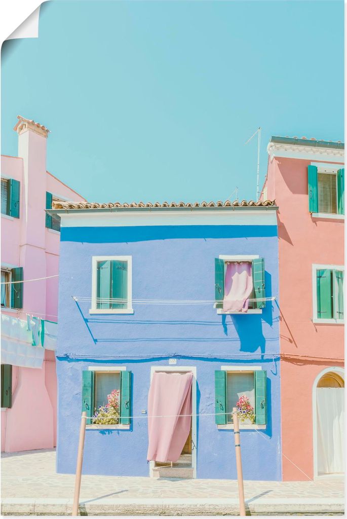 ARTland Poster Pink Curtains Größe: 20x30 cm