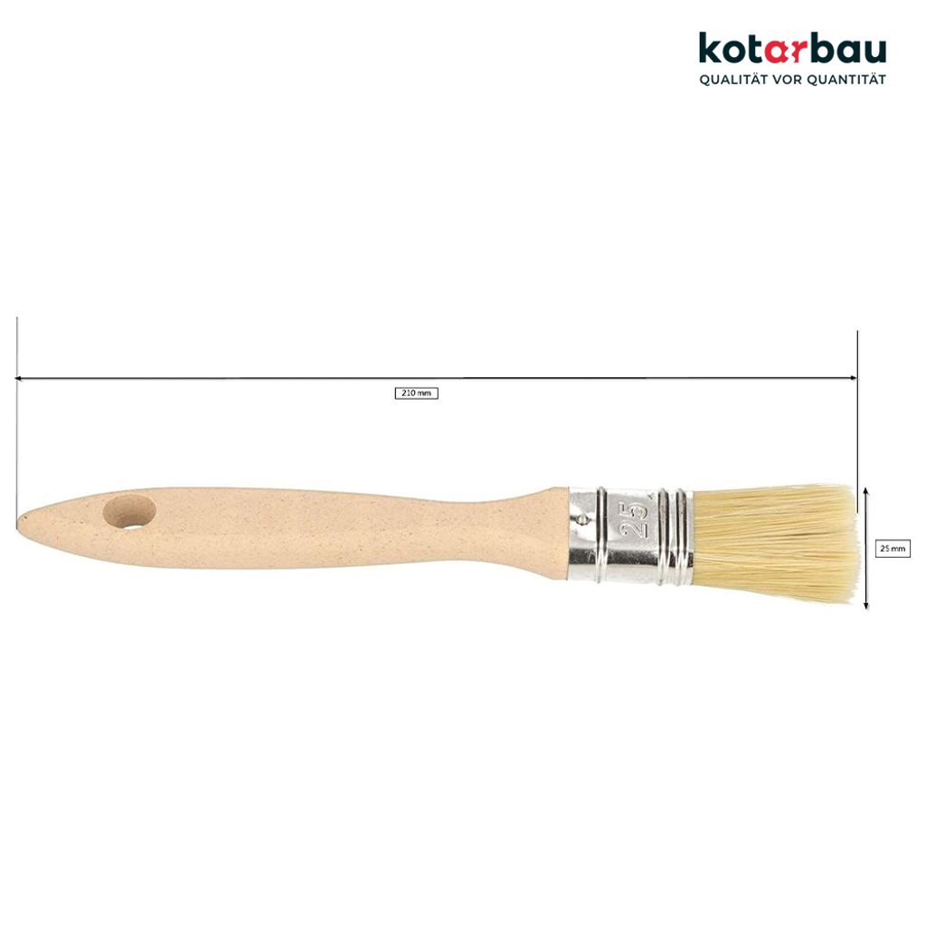 KOTARBAU Farbpinsel Mit Holzgriff 25 mm 50 St. Alle Größen Flachpinsel Beizen Lasur Farben Malerpinsel Streichen Lack Acrylfarben Reißfeste Bo...