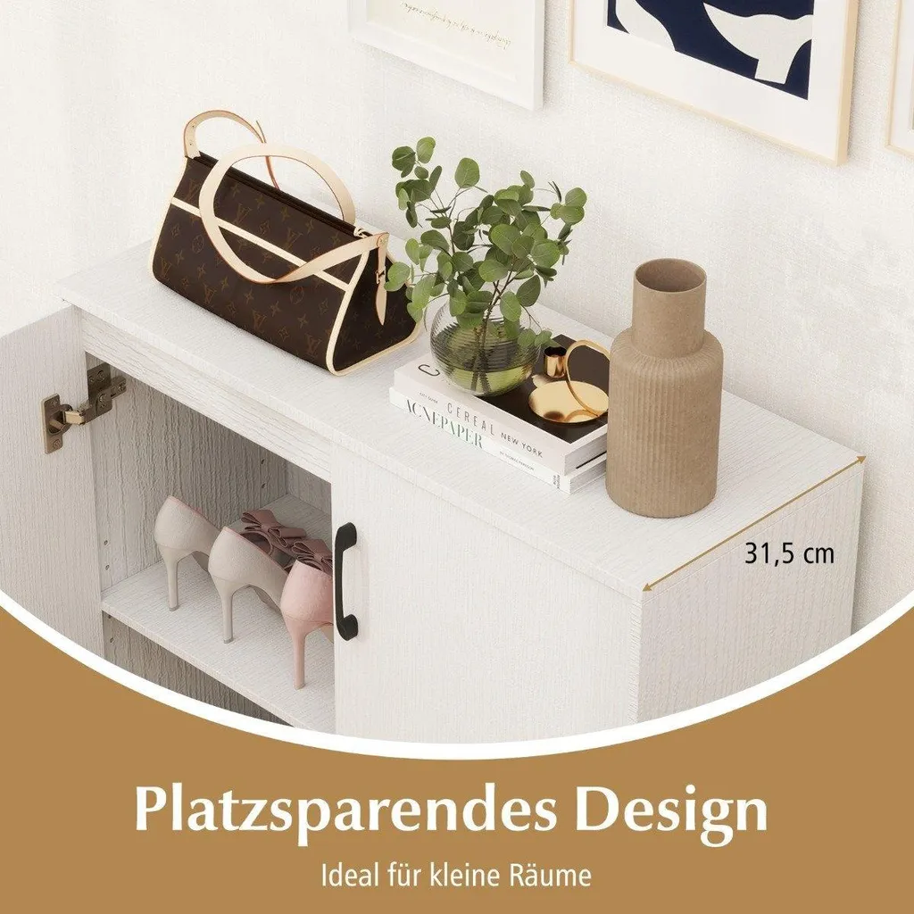 Buffet blanc pour salon meuble de rangement avec étagère flexible