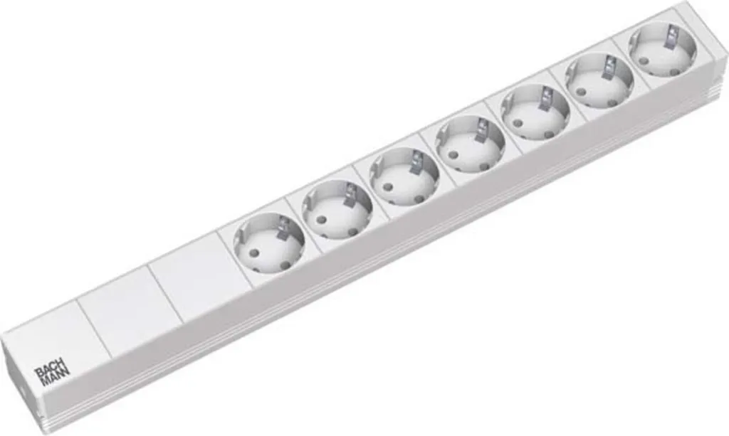 Bandeau d'alimentation 19 pouces 7 prises pour baie de brassage IT Bachmann