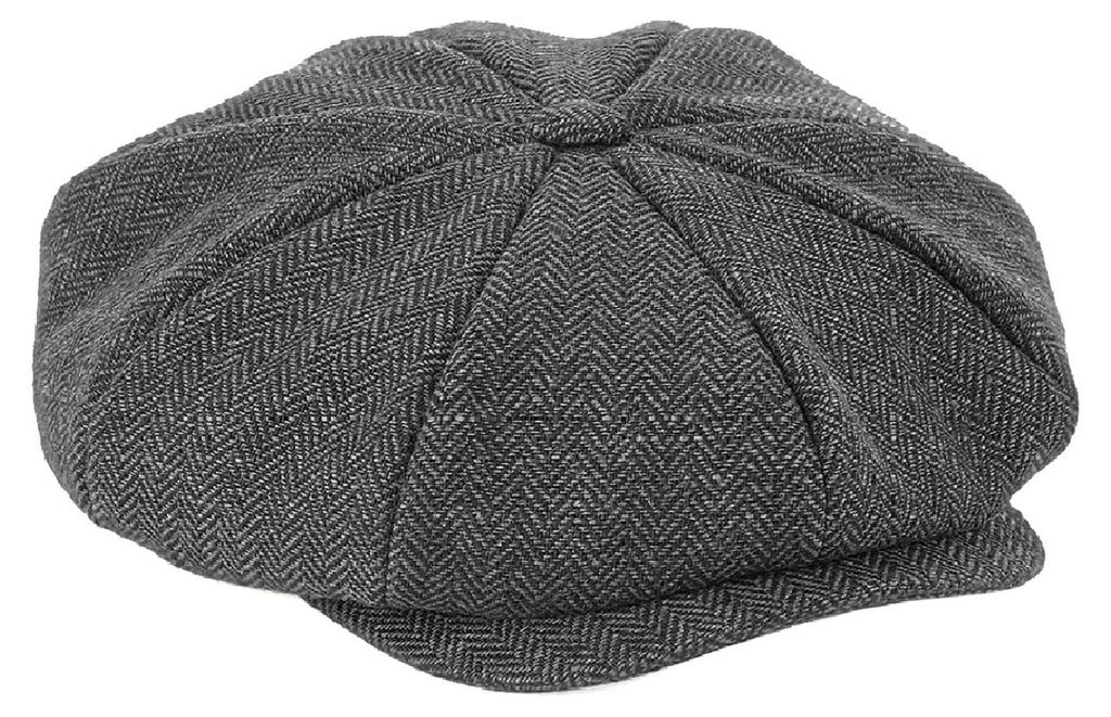Beechfield Uni Schirmmütze Heritage Baker Boy FK1218 (S/M) (Anthrazit/Fischgrätmuster)