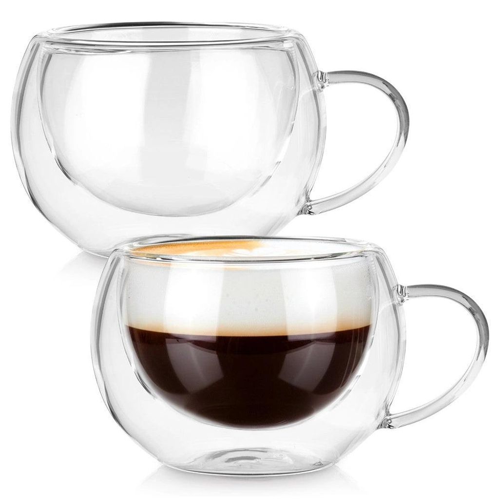 Doppelwandige Gläser für Kaffee und Tee, 280 ml, 2er-Set