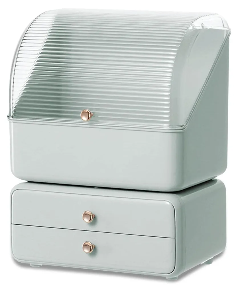 Rangement Maquillage Grande Capacité 35cm - Organisateur Bijoux Vert