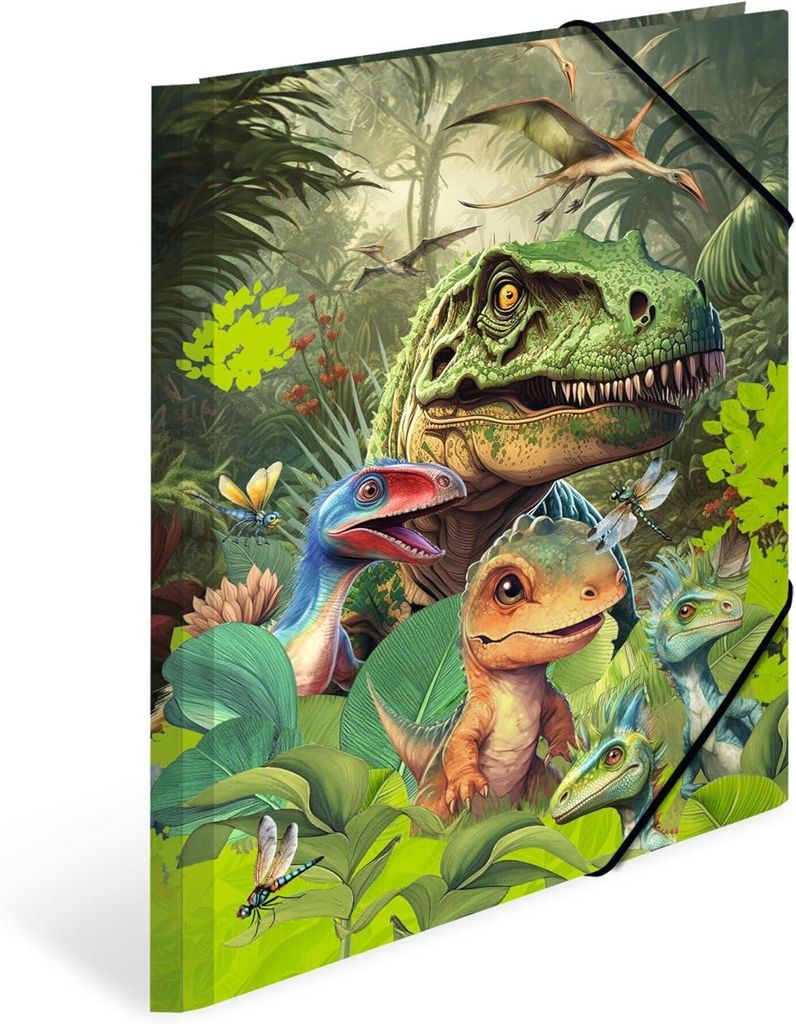 HERMA Sammelmappe A4 Dinosaurier, Kinder Eckspanner-Mappe Produktbild 
