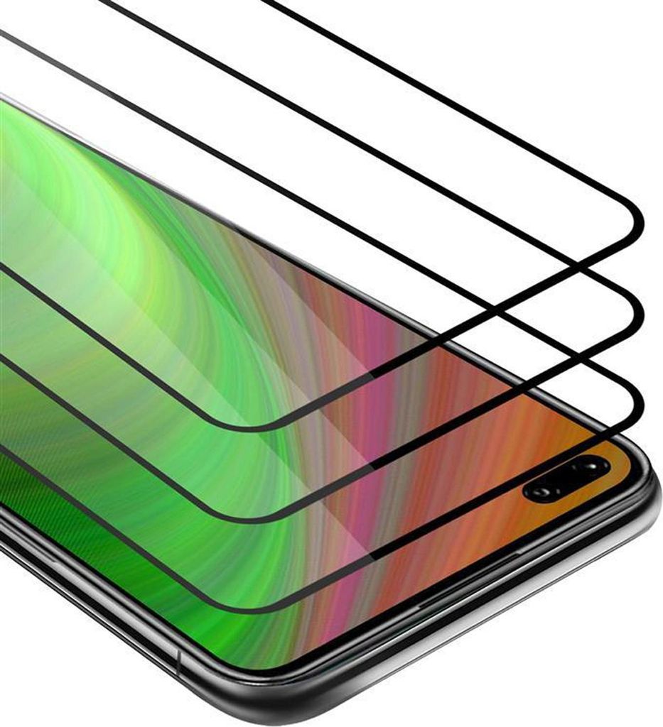 Cadorabo 3x Vollbild Panzer Folie für Honor view 30 Schutzfolie in Weiß Tempered Display-Schutzglas