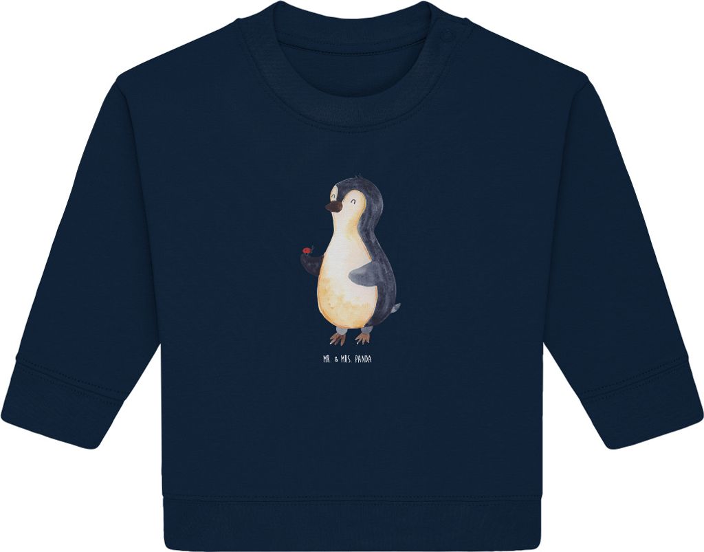 Mr. & Mrs. Panda Organic Baby Pullover Pinguin Marienkäfer 24. - 36. Monat - French Navy - Geschenk, Aufmerksam, Kleine Wunder, Glück, Bullover, ...