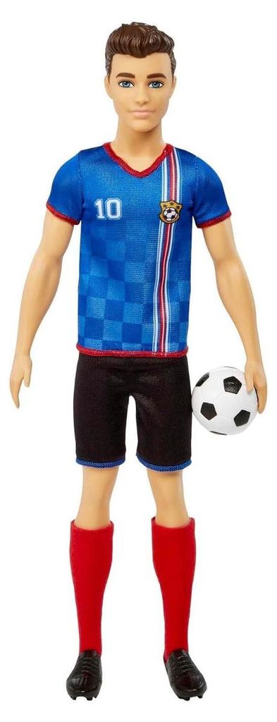 Barbie Ken Fußballspieler-Puppe, kurze Haare, Trikot mit Produktbild 
