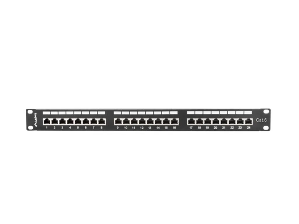 Panneau de Brassage 24 Ports CAT.6 FTP 19 Pouces 1U Lanberg Noir Pro