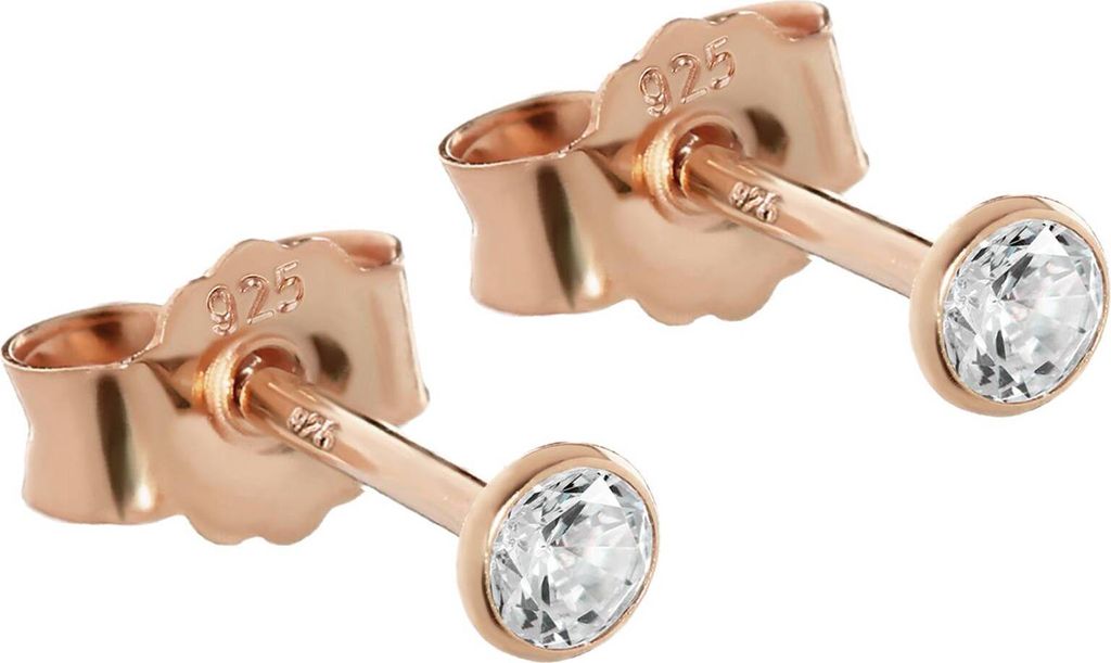 Paar 3,0mm Ohrstecker 925 Sterling Silber Rosegold Produktbild 