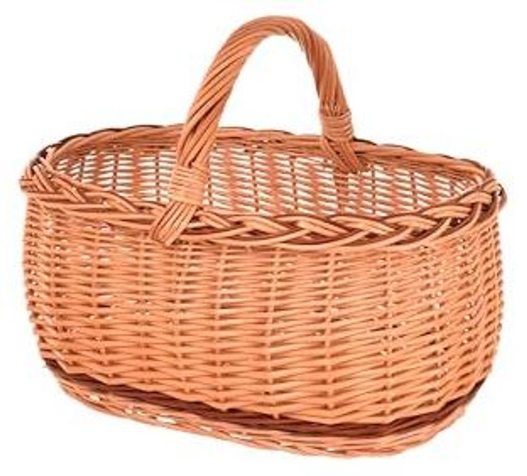 Cesto in vimini naturale con manico, grande, 47 x 35 x 33 Immagine del prodotto 