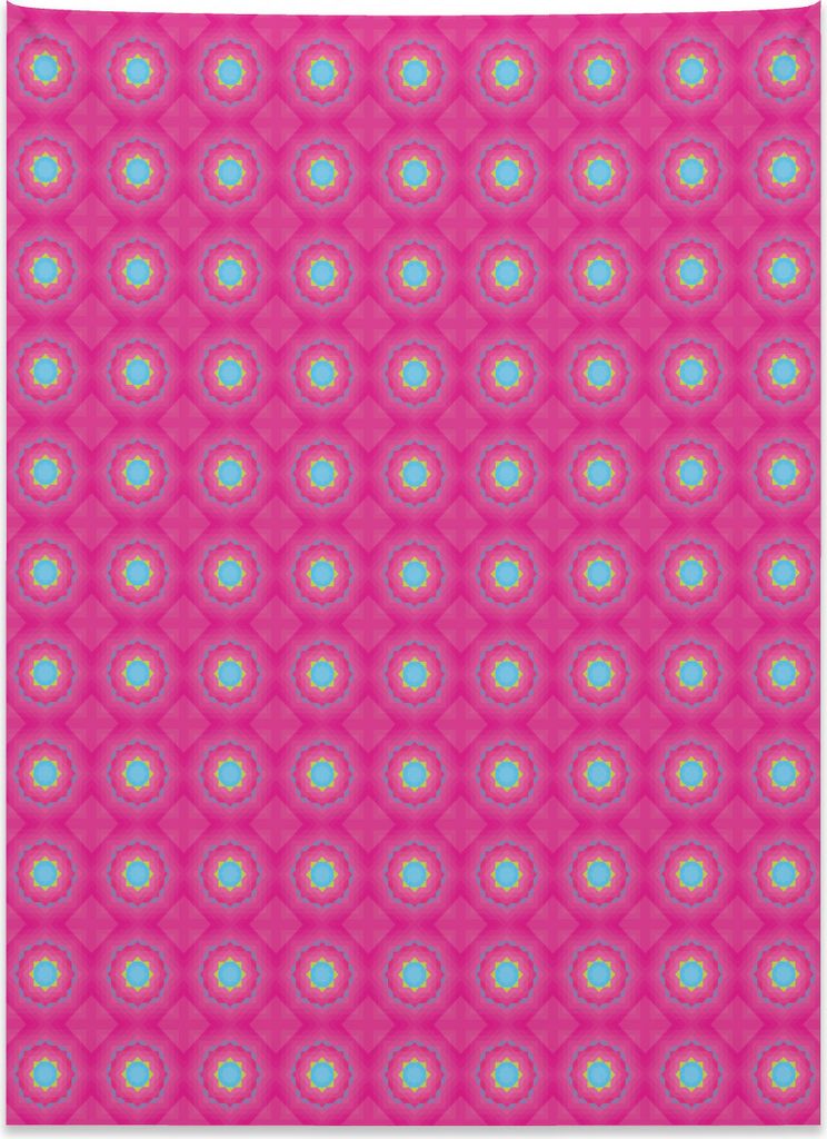 Abakuhaus Rosa Wandteppich, Geometrische Formen Dreiecke aus Weiches Mikrofaser Stoff Kein Verblassen Klare Farben Waschbar, 110 x 150 cm, Hellgrü...