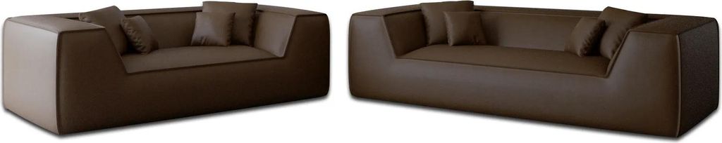 Echtleder 3-2-Sitzer Sofa Set Liberia Dunkelbraun
