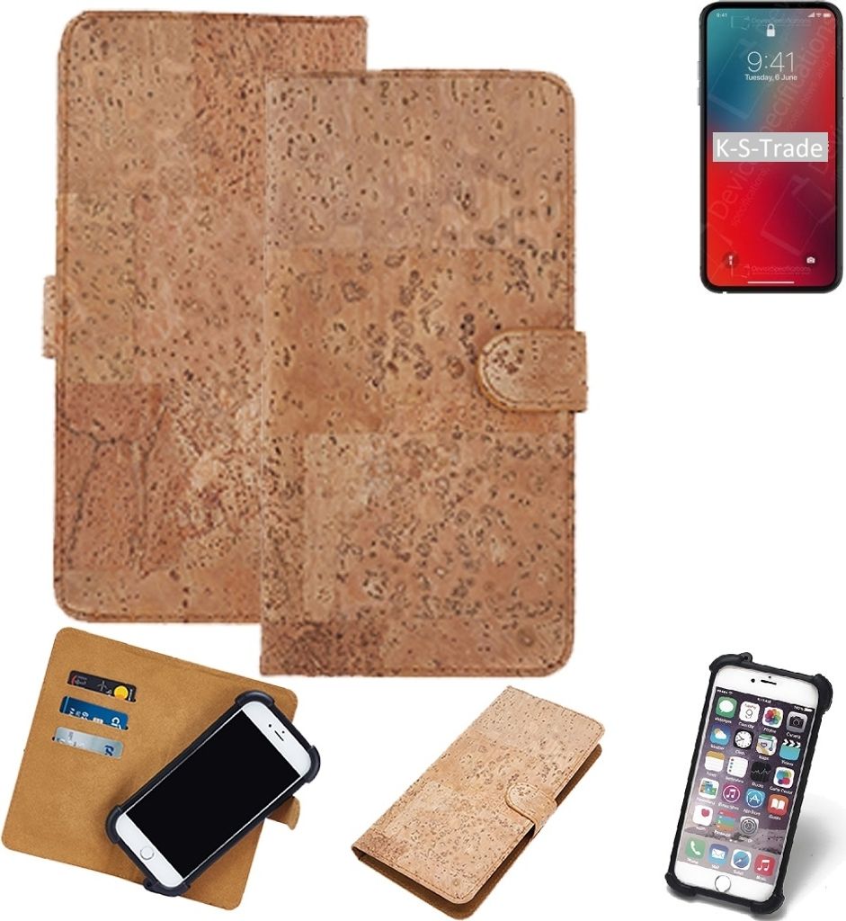 K-S-Trade Hülle kompatibel mit Apple iPhone 12 Pro Kork Handyhülle Cover Schutzhülle TPU Case Bumper in Hellbraun, (1x)