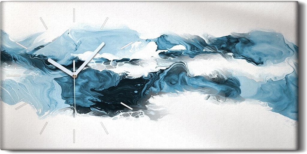 Küche Wohnzimmer Wand Leinwand Uhr Geräuschlos 60x30 Malerei Abstrakte Kunst - weiße Hände