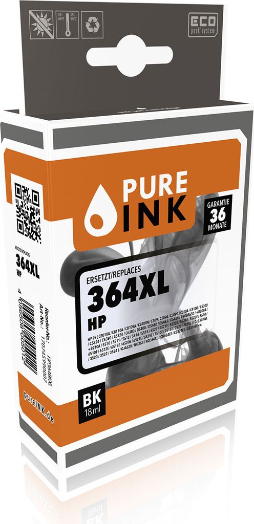 Pure Ink 170745990007, Standardertrag, Schwarz, 18 ml, 1 Produktbild 