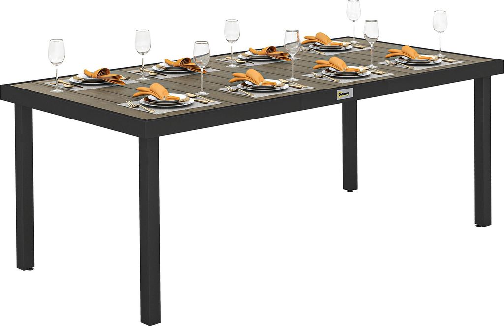 Gartentisch fš¹r 8 Personen. Outdoor-Tisch. Loungetisch. wetterbest?ndig. 190 x 90 x 74 cm. Naturholz
