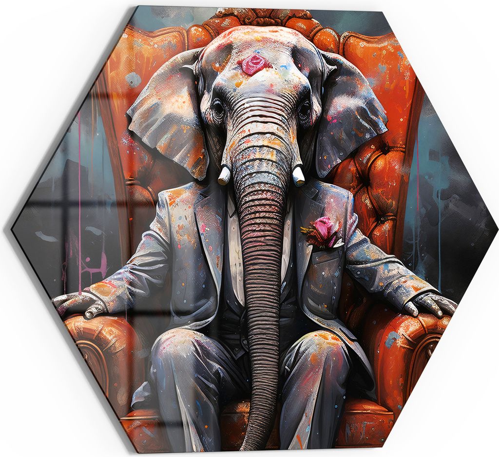 DEQOART Glasbild Echtglas 40x35 cm 'Aristokrat der Wildnis' Wandbild Bild modern Deko
