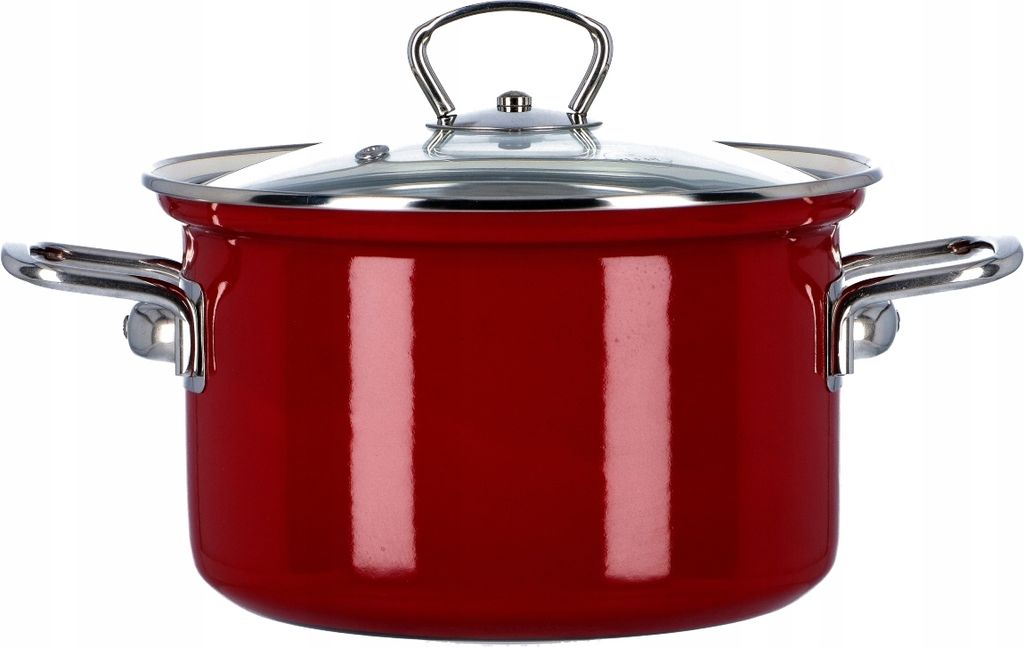 BELIS Emaillierter Topf mit Glasdeckel ECO-CERAMIC 20 cm/3,6 l