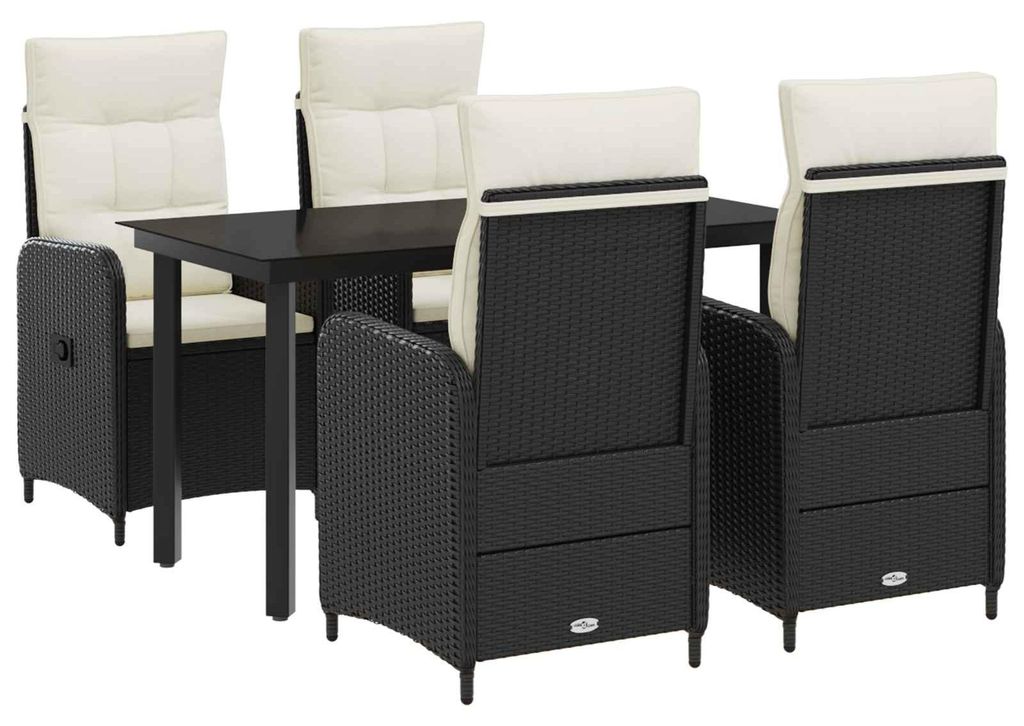 Sofa-Tischset mit Kissen mit Kissen 5 pcs Schwarz und Cremeweiß