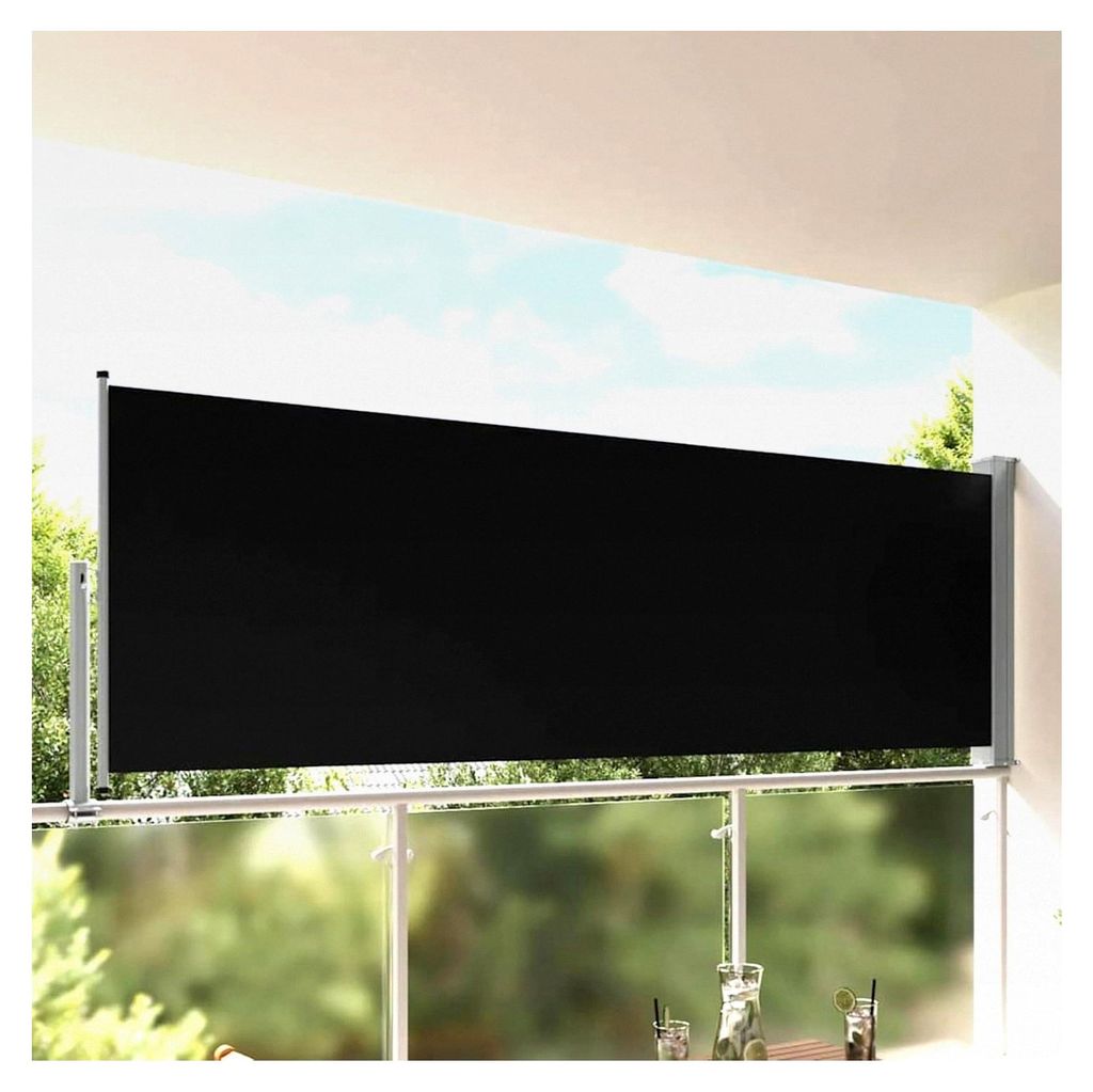 Ausziehbare Seitenmarkise 120x300 cm Schwarz für den Außenbereich
