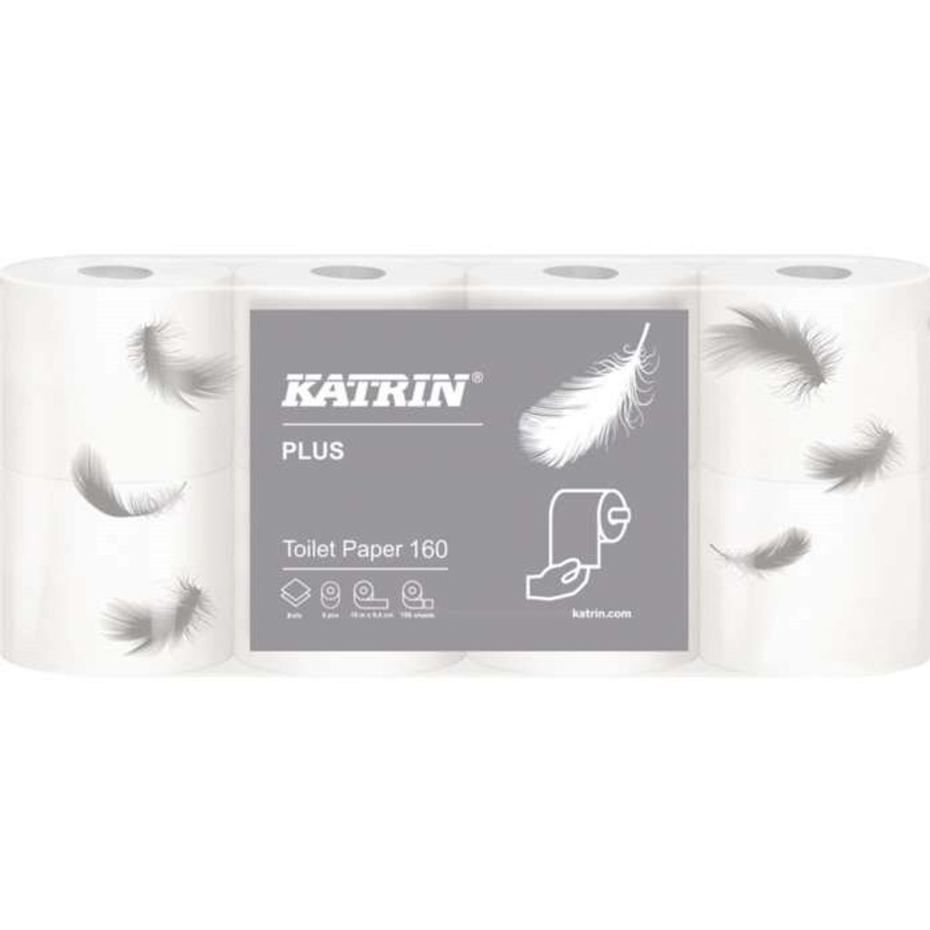 Papier toaletowy Katrin - 2-warstwowy, biały, 18 m, 8 rolek Zdjęcie produktu 