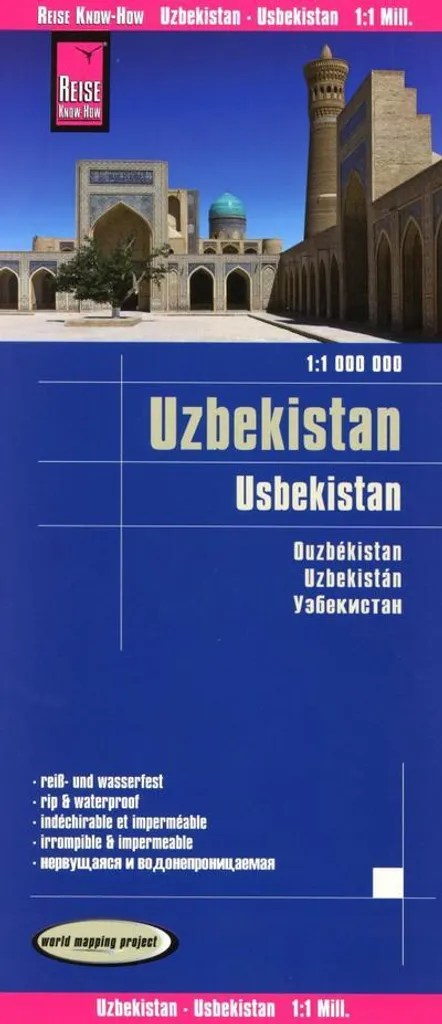 Carte Ouzbékistan 1:1 000 000 indéchirable pour voyage en Asie Centrale