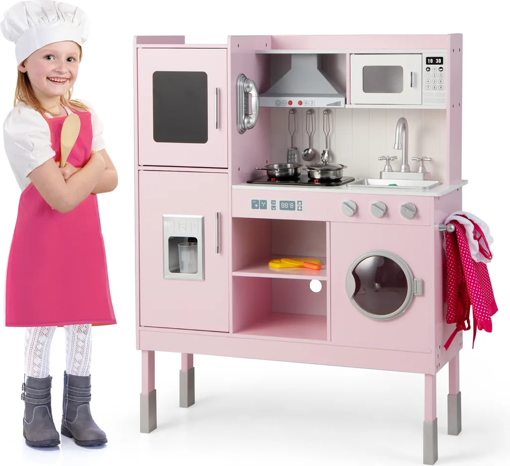 Cuisine Jouet en Bois Durable Rose : Fini les Jouets en Plastique Fragiles
