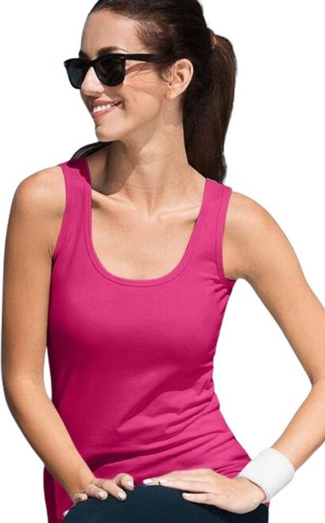 Damen-Tanktop, 95% Baumwolle, 5% Elasthan, unbedruckt, einfarbig, 180g/m2, Farbe lila, Größe S
