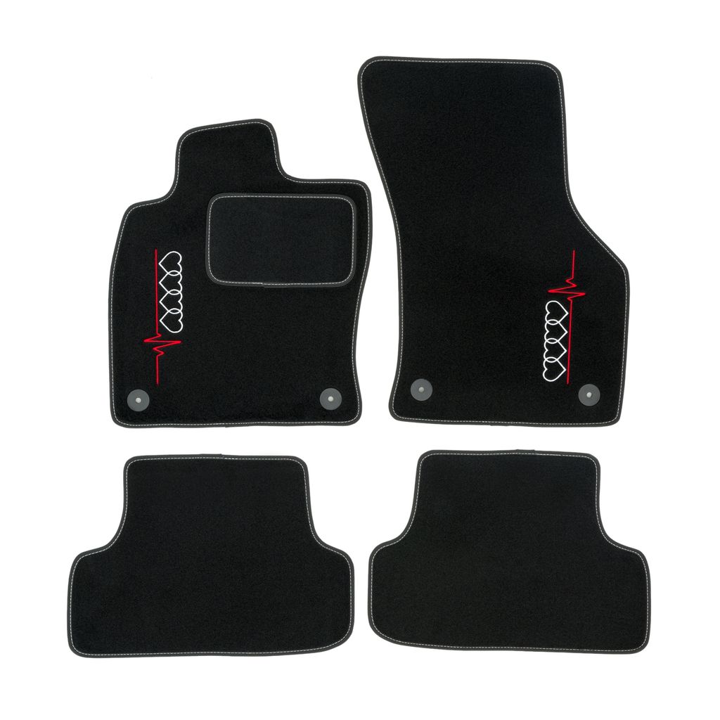 MOTOS Fußmatten Für Audi A3 8P - Velours Rot, Perfekte Passform