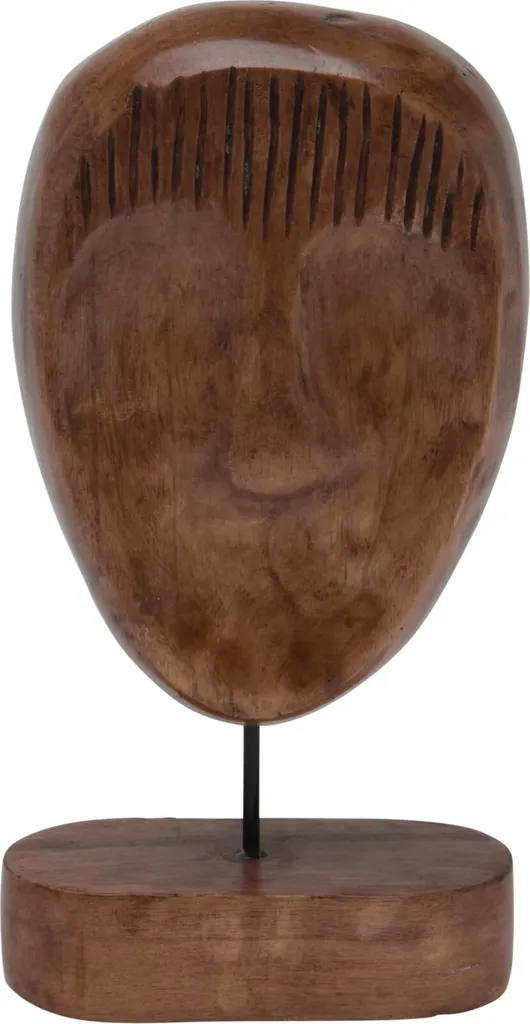 Décoration en bois Tuma 38 cm brun foncé avec une forme arrondie unique