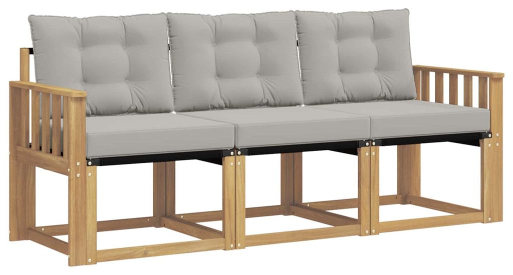 “2026 Modern“ Braun Outdoor-Sofagarnitur mit Kissen 3 pcs Weiß und Hellgrau - Designermöbel 19680 - Gartensofas
