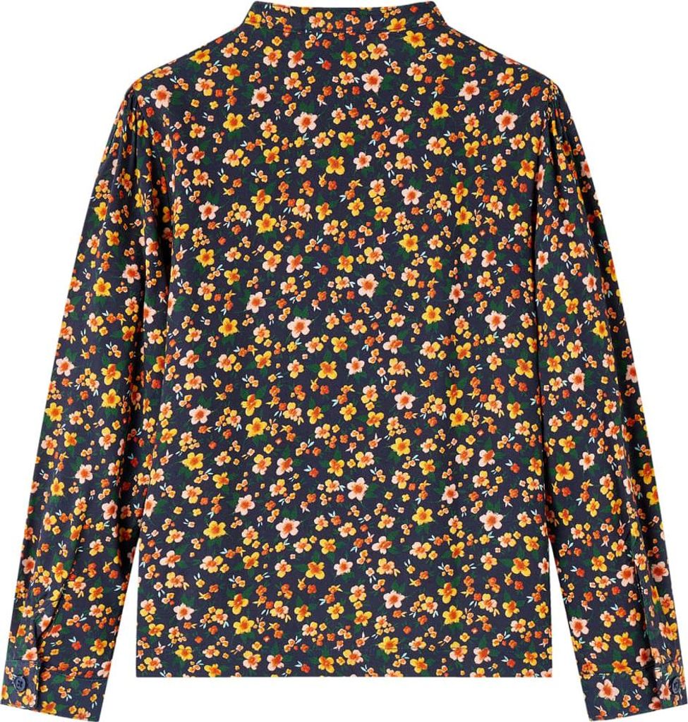 vidaXL Kinderhemd mit Stehkragen Marineblau 116