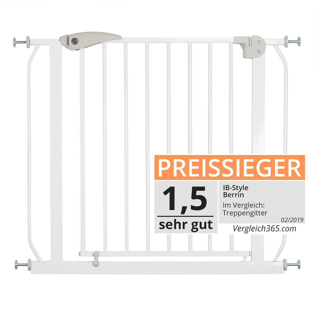 ib style® KAYA Premium Treppengitter Türgitter Schutzgitter Absperrgitter 75-175 