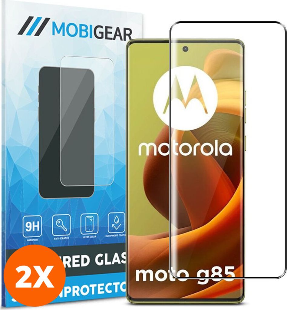 Mobigear Premium 4.99 Motorola Moto G85 Panzerglas Gehärtetes Glas Displayschutz - Hüllenfreundlich (2er Pack)
