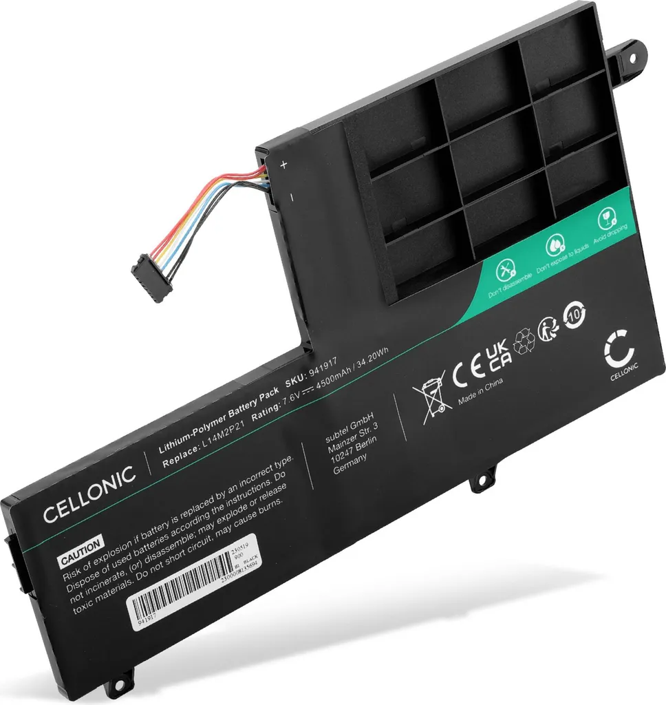 Batteria CELLONIC 4500mAh per Lenovo Yoga 500 IdeaPad 320 - Alta Qualità