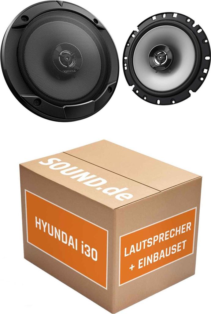 Lautsprecher Boxen Einbaupaket vorne Kenwood S1766 passend für Hyundai i30 GD | 2x Tief-Mitteltöner mit integriertem Hochtöner