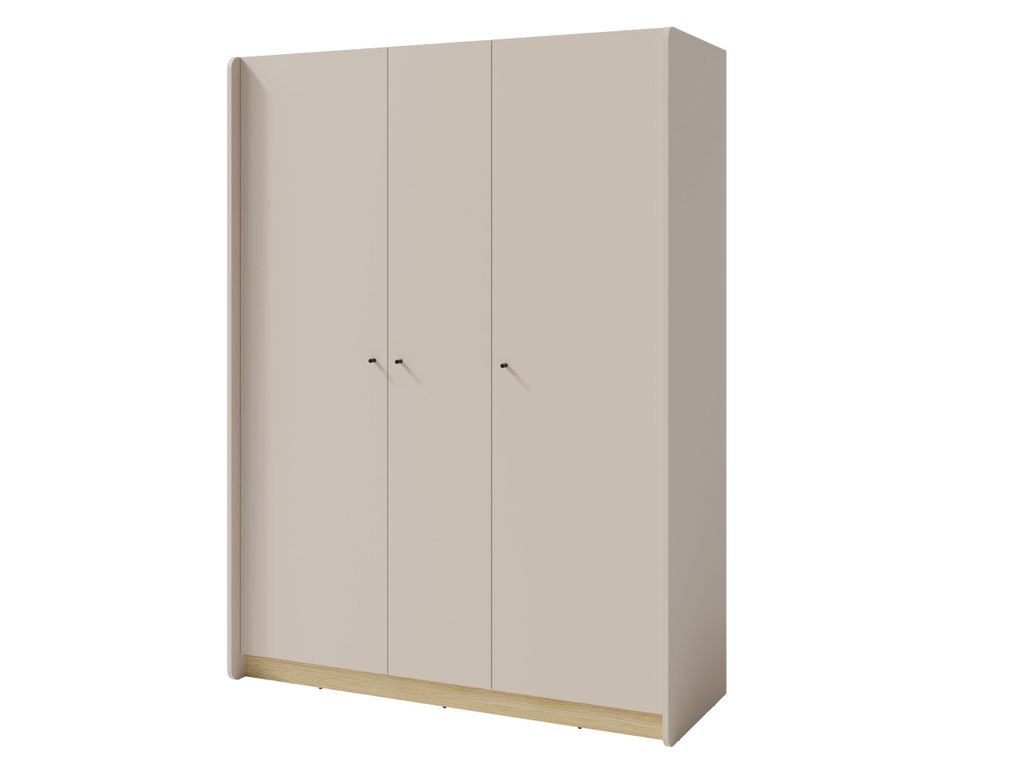 Kleiderschrank - Drehtürenschrank - Schrank 3 Türen mit Kleiderstange – ALESSIO System 1 – 145 cm - Beige - Moderner Kinder und Jugendzimmers...