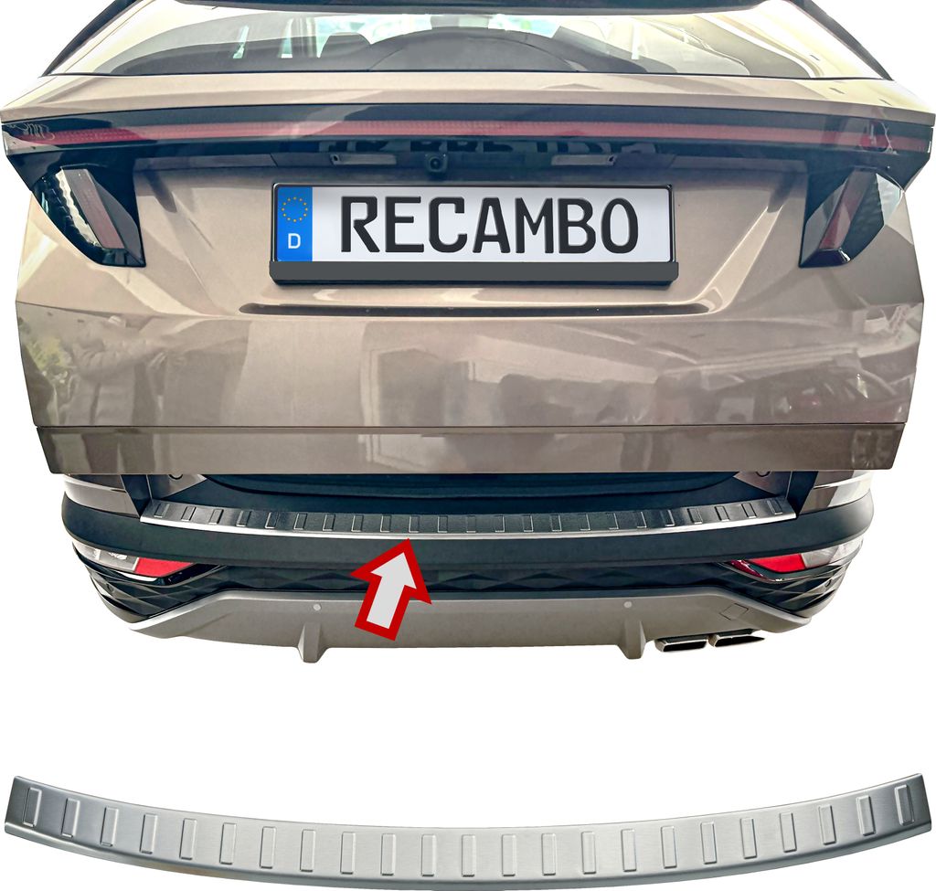 Ladekantenschutz Edelstahl matt passend für Hyundai Tucson | Typ NX4 | BJ ab 2020>