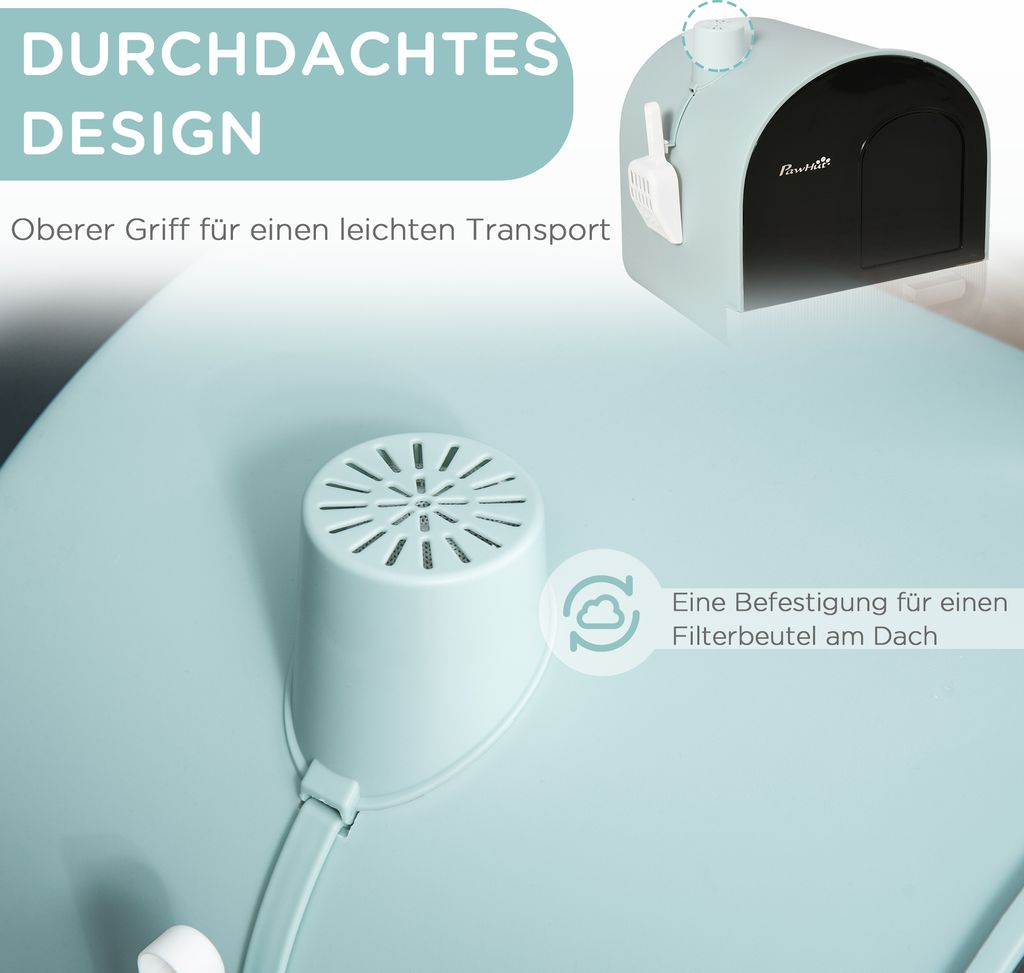PawHut Katzentoilette mit Deckel, Katzenklo inkl. Schaufel Produktbild 6