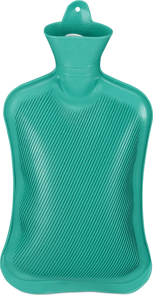 Bouillotte Relaxdays 2 litres turquoise en caoutchouc résistant