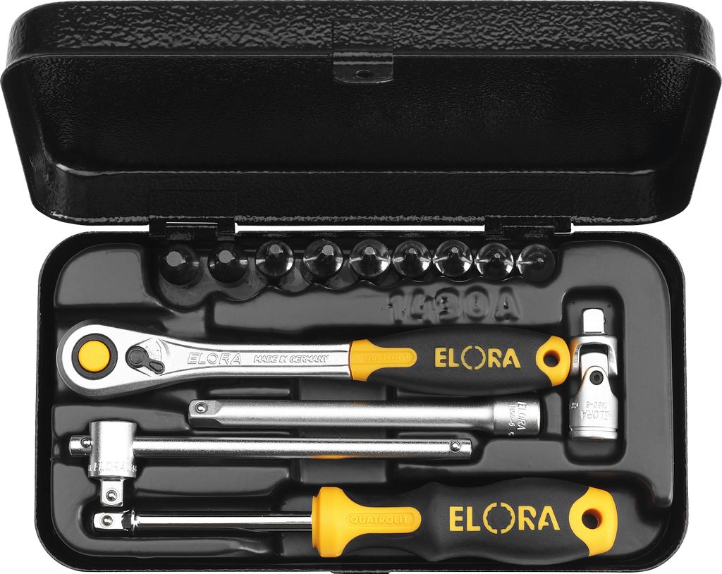 Elora Steckschlüssel-Satz 1/4", Innen-TORX -Sicherheits-Schrauben, 14-teilig 8-40, ELORA-1430-TTXU