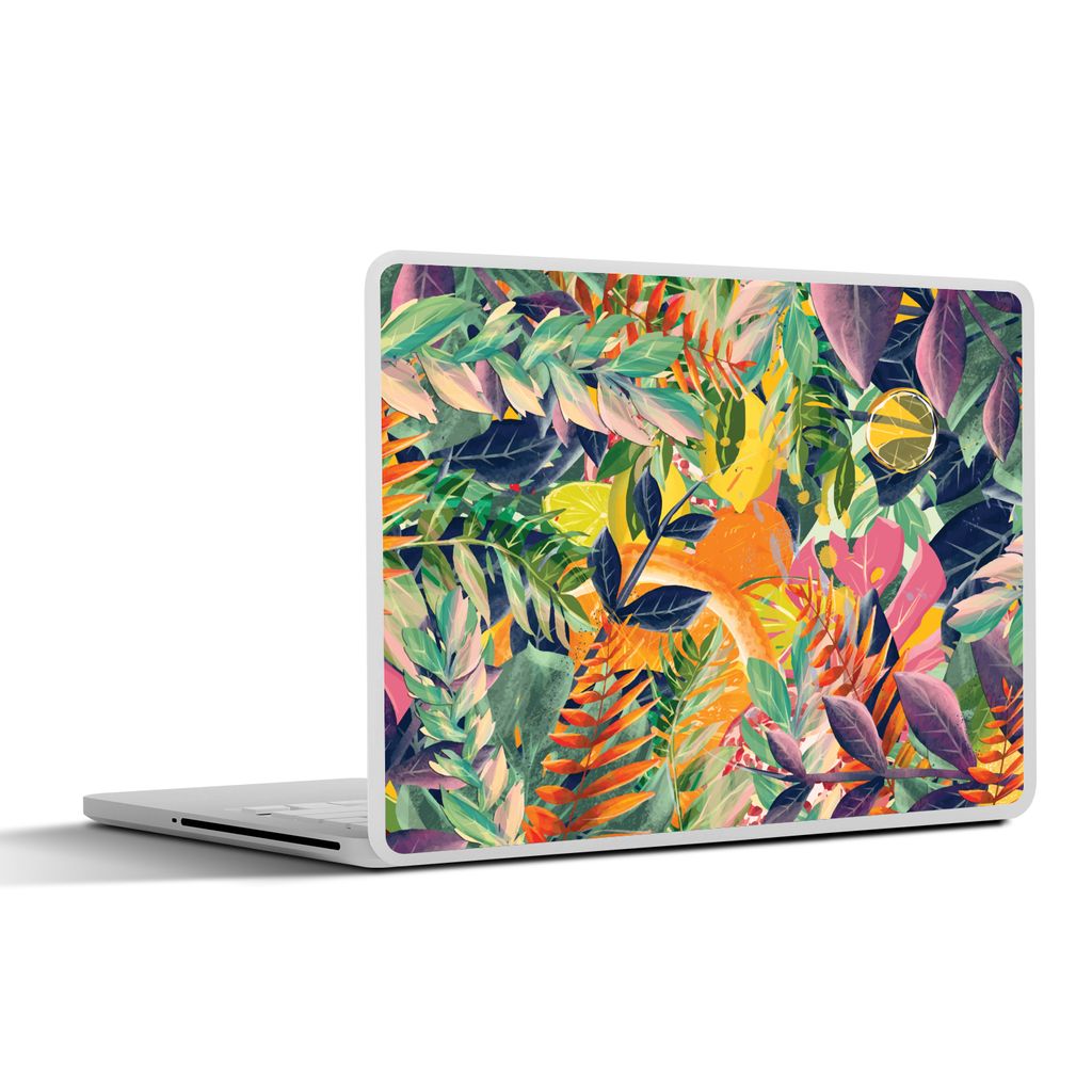 MuchoWow Laptop Aufkleber Sticker Cover Blumen - Dschungel - Tropisch 25x18 cm - Laptop-Deko