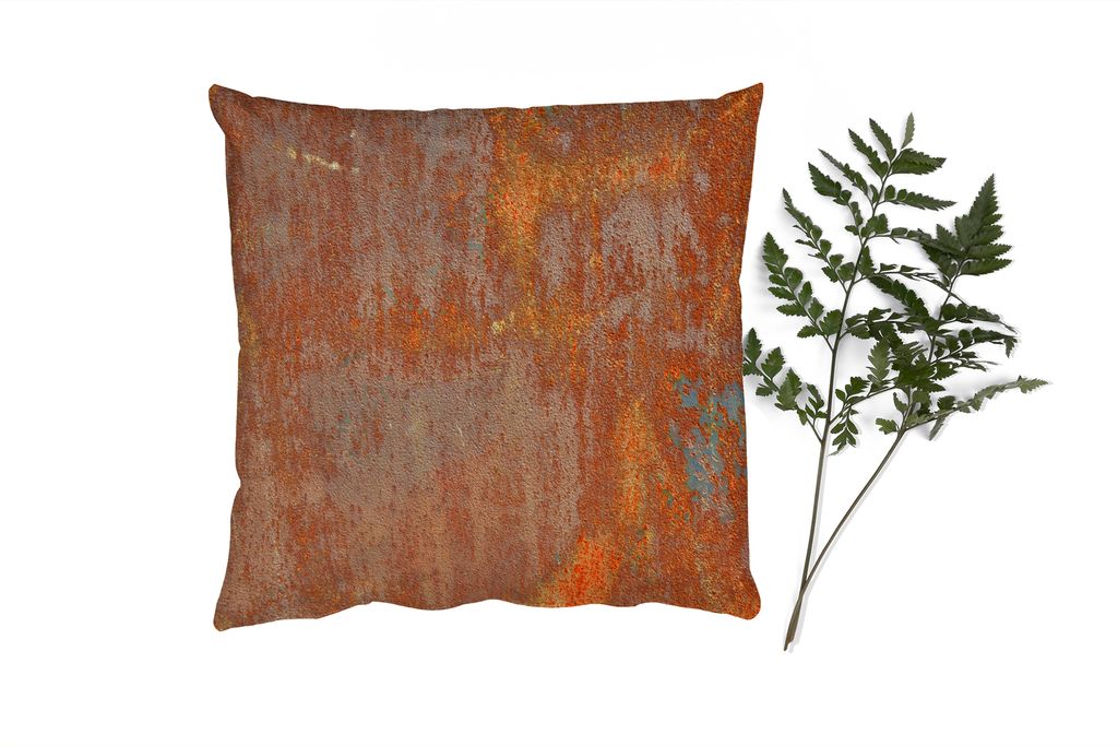 MuchoWow Zierkissen Sofakissen Wohnzimmer Dekokissen 45x45 cm Rost - Eisen - Industriell - Alt - Schlafpolster - Polster für das Sofa