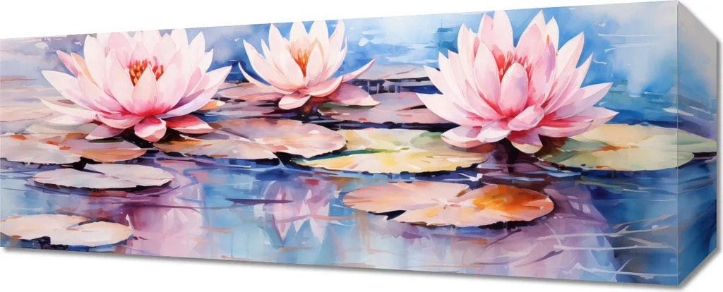 Image 50 x 20 cm Réflexions paisibles - Tableau panoramique zen salon