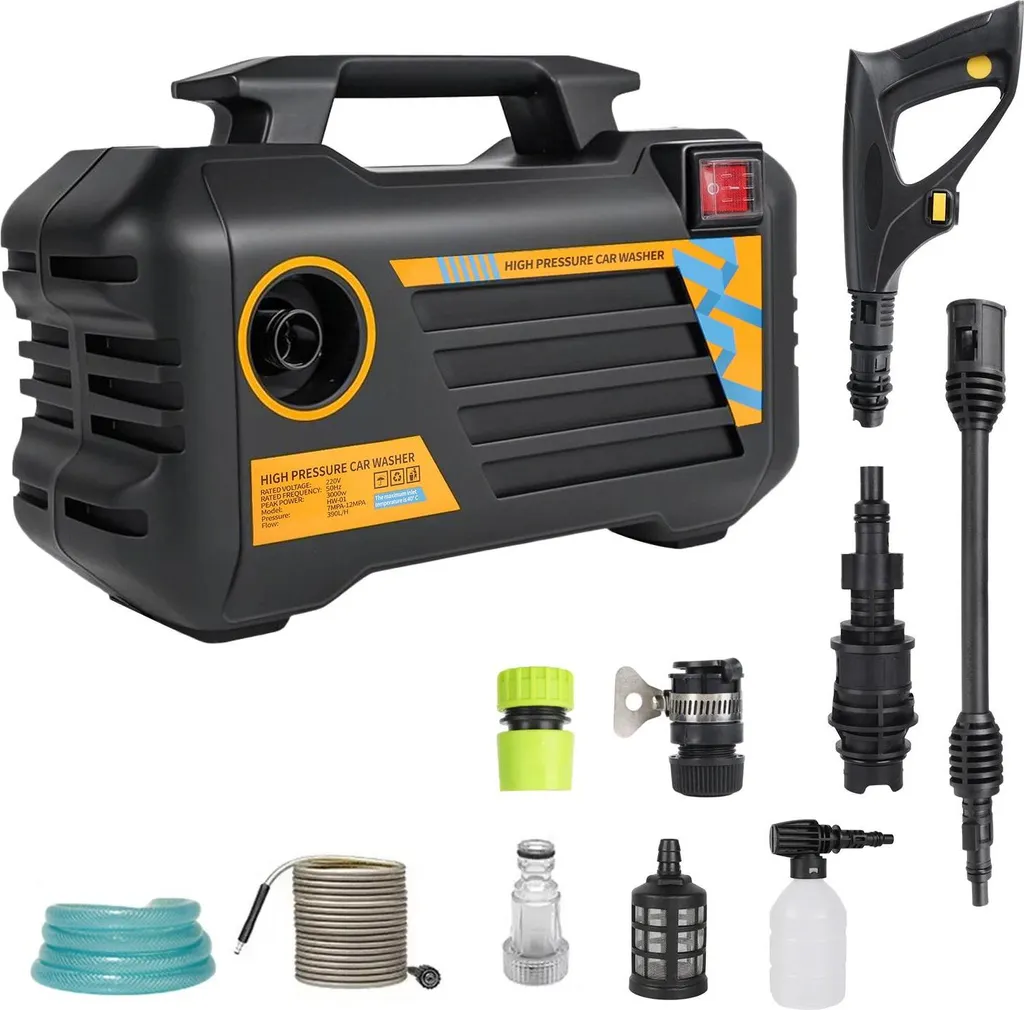 Nettoyeur haute pression électrique 3000W Noir avec prise UE - Modèle X5