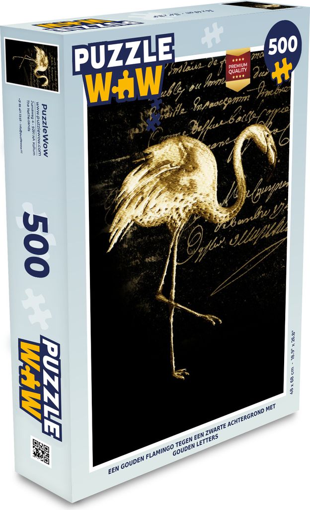 MuchoWow Puzzle 500 Teile Flamingo - Illustration - Gold - Denken - Spiel - Toy