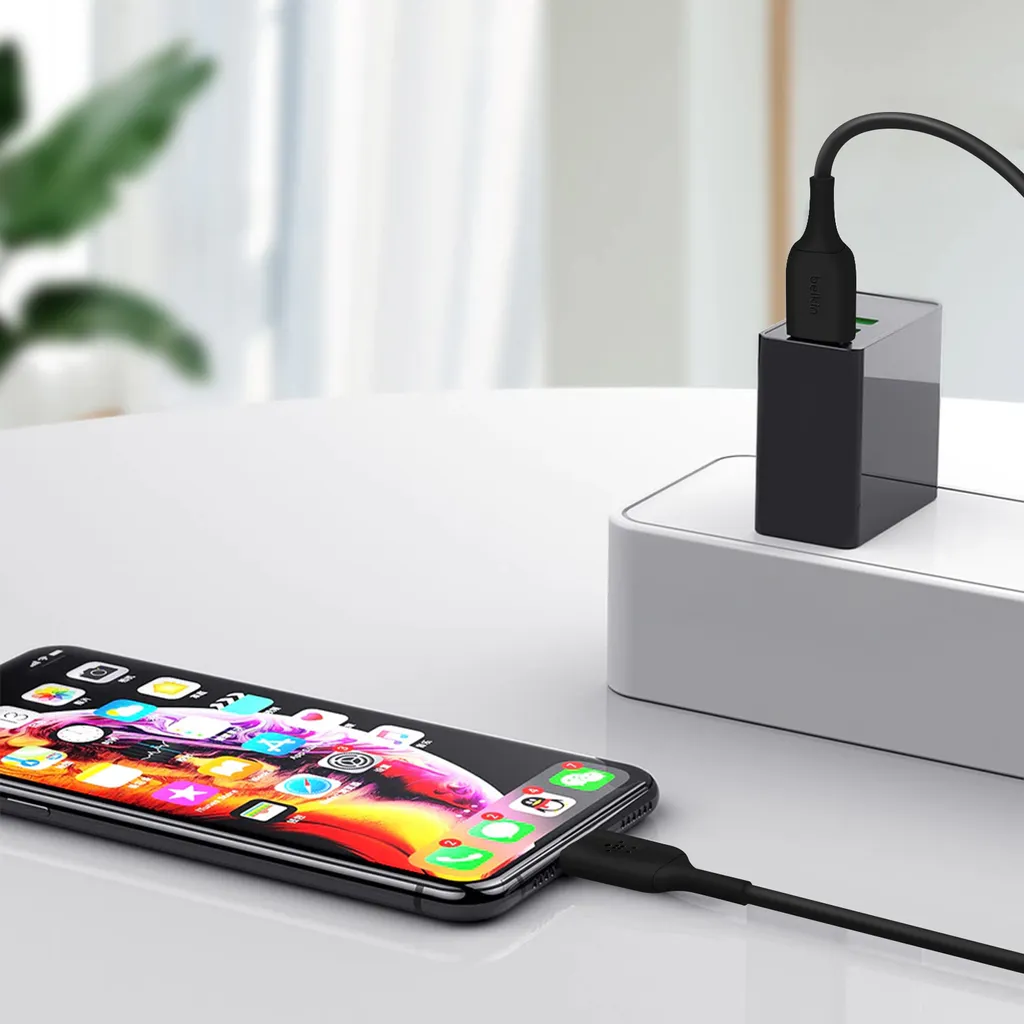 Câble Lightning 1m Belkin robuste blanc USB-A haute performance x2 - 3