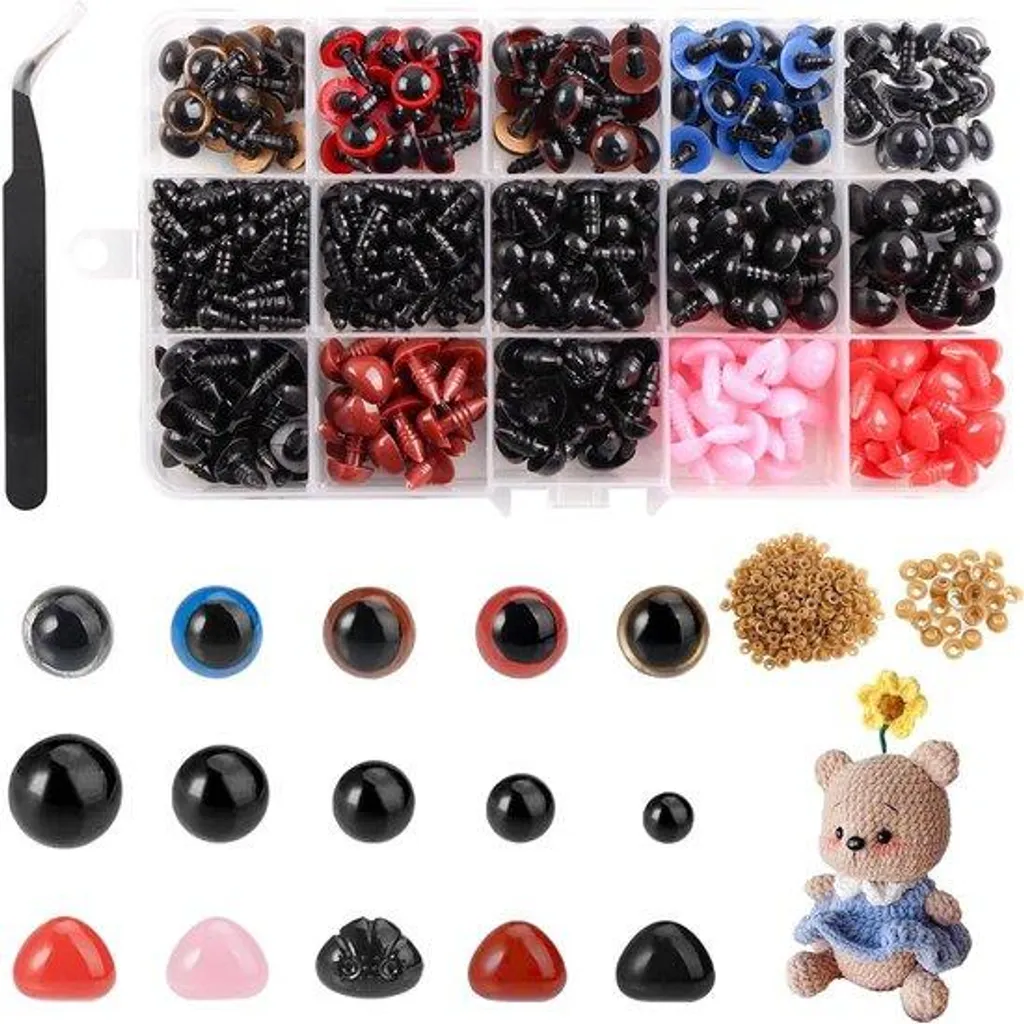 Yeux de sécurité anti-arrachement pour jouets, lot pailleté 5-12 mm
