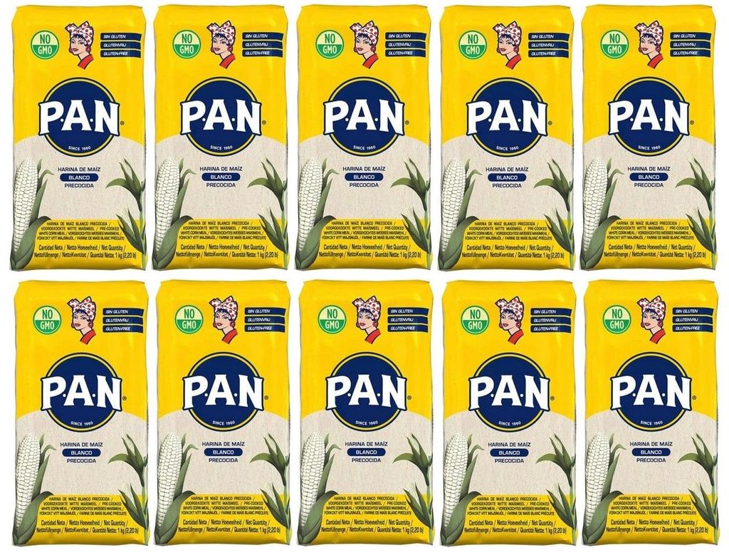 10er Pack - P.A.N. weißes helles Maismehl, vorgekocht (10x Produktbild 