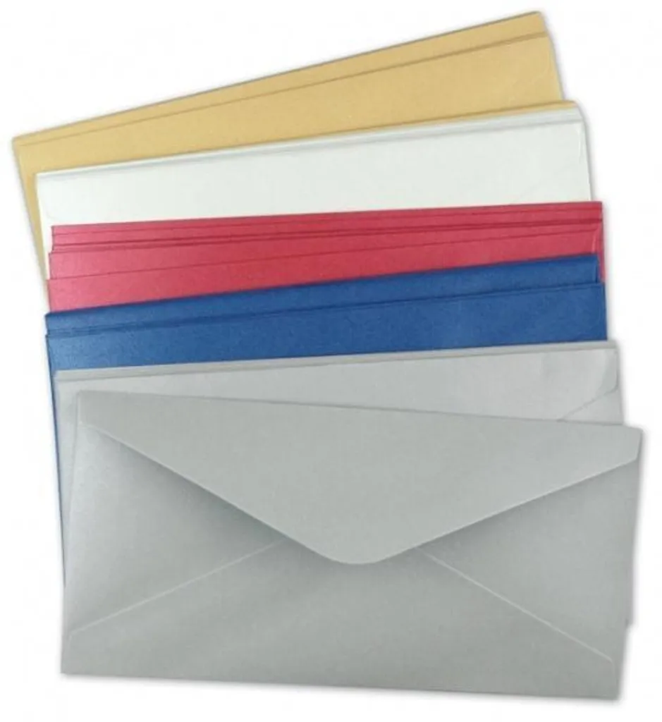 Enveloppes perlées pour mariage et baptême lot de 50 coloris variés